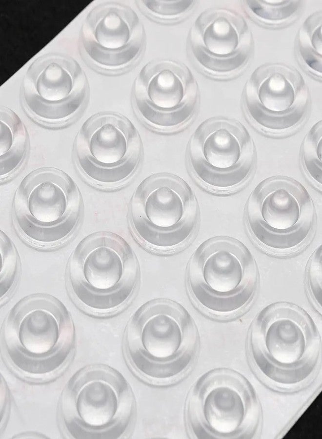 STORE 2508 Store2508 50 Pcs Double Buffer Design Cabinet Door Bumpers 0.4 x 0.2 Inches, Premium Sound Dampening Cabinet Bumpers Pads, Clear Self Adhesive Rubber Bumpers for Drawers, Cupboard - Image 1